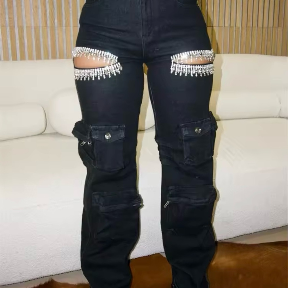NWT - Black Embellished Women's Jeans